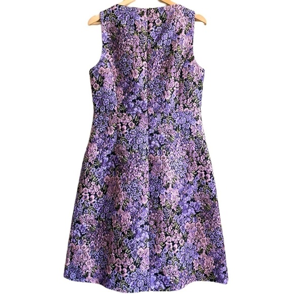 Michael Kors Collection Preppy Evening Elegant Lilac Floral Dress Sz 14 Designer - Picture 7 of 13